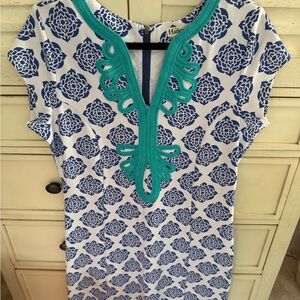 Hatley Blue and White Floral Tunic Top